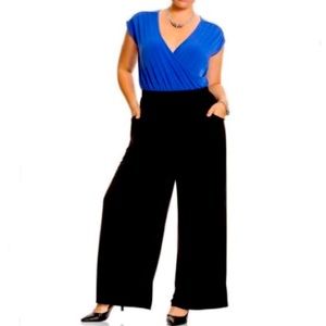 Lane Bryant Jumpsuit Black and Blue Wide Leg